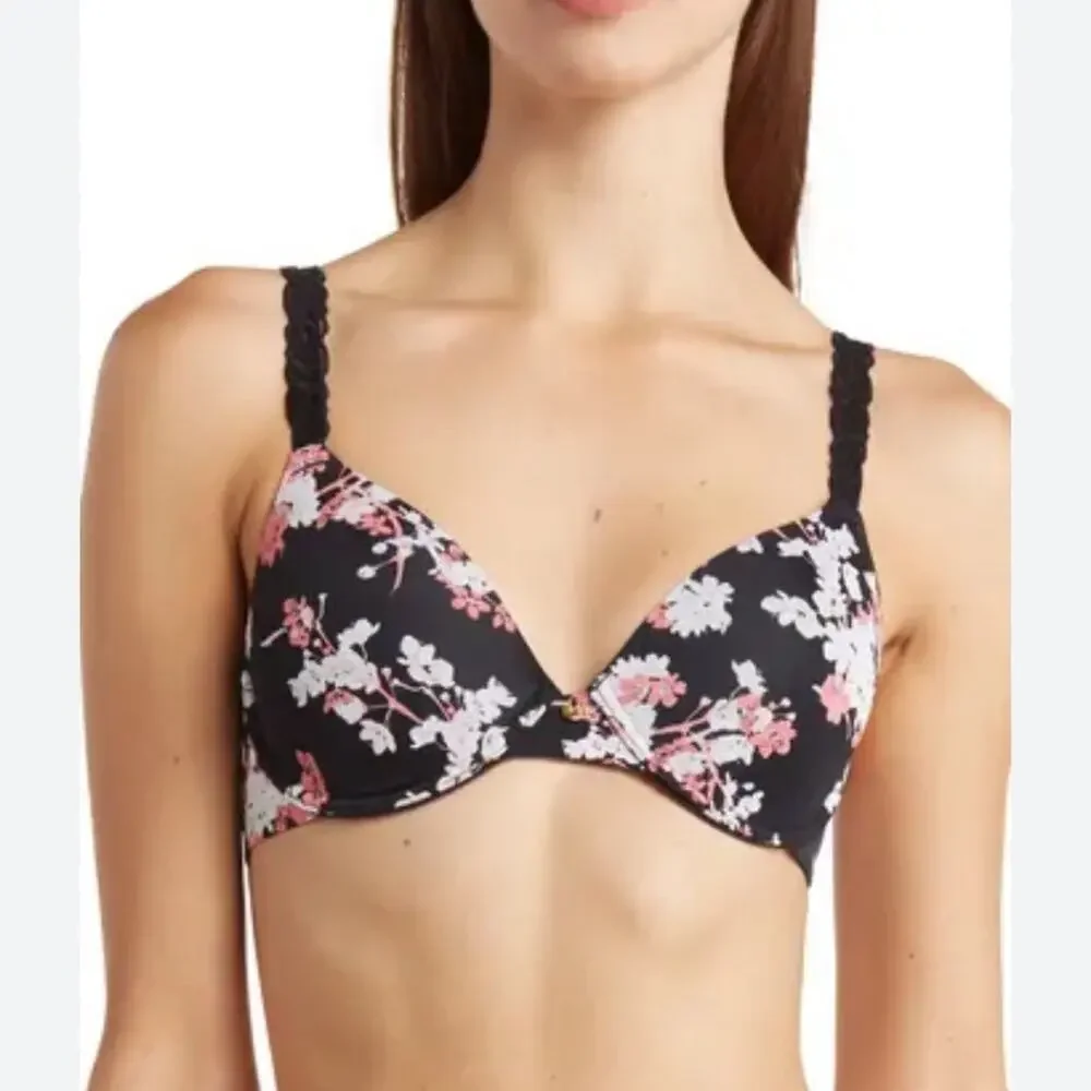 Natori Pure Luxe Underwire Tshirt Bra womens Size 32D Cherry Blossom intimates